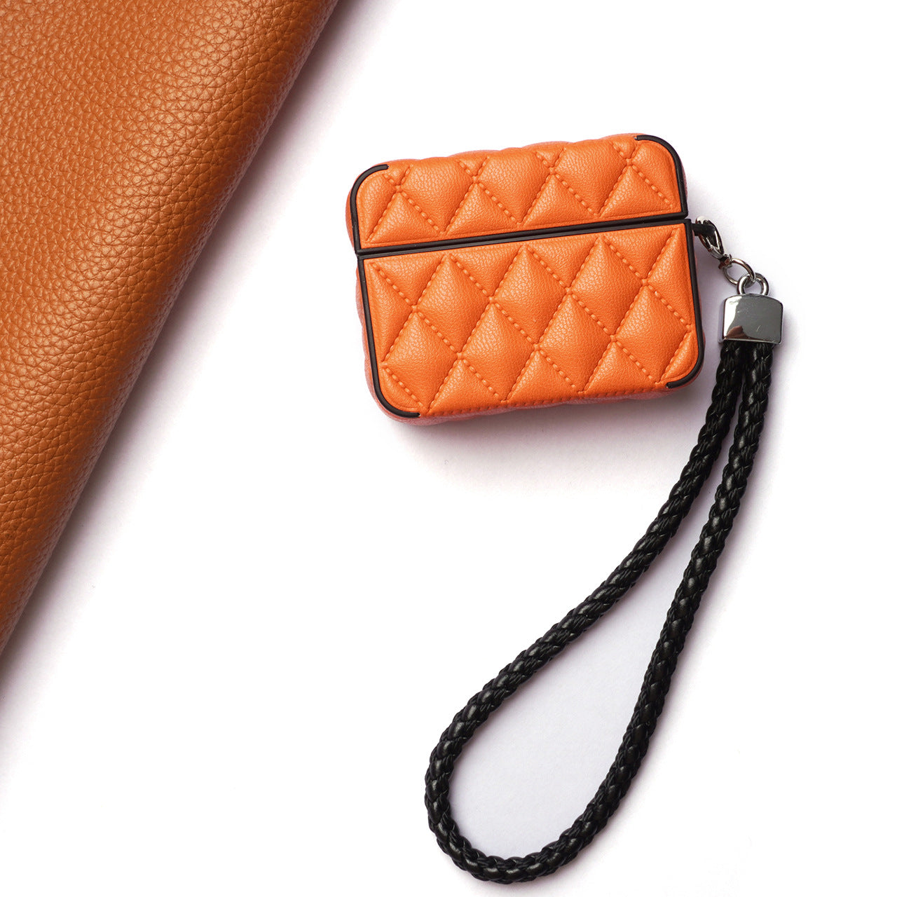 Diamond-quilted down jacket headphone cover