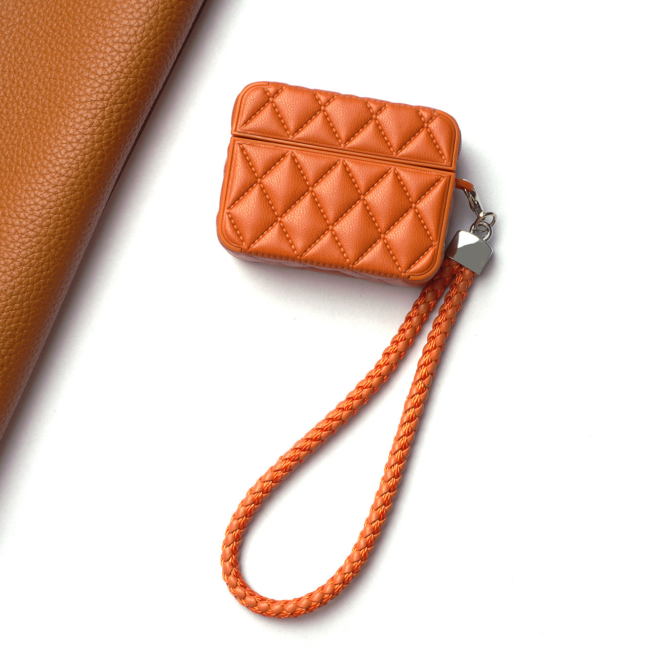 Diamond-quilted down jacket headphone cover