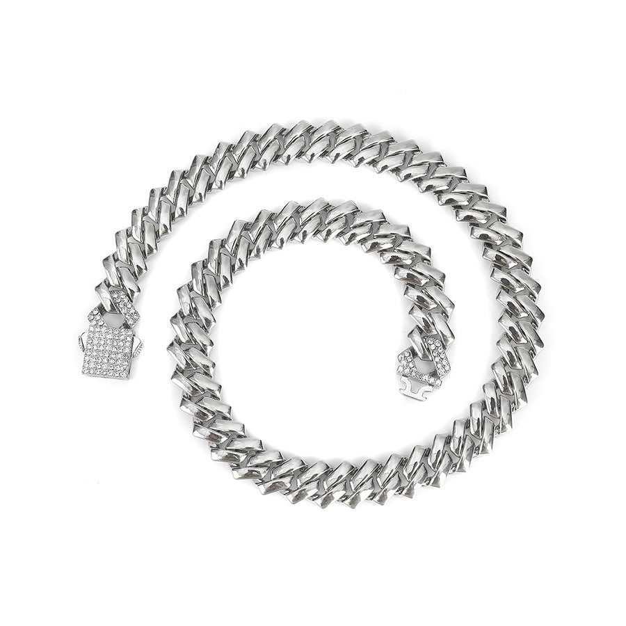 Diamond Rhombus Cuban Link Chain Necklace