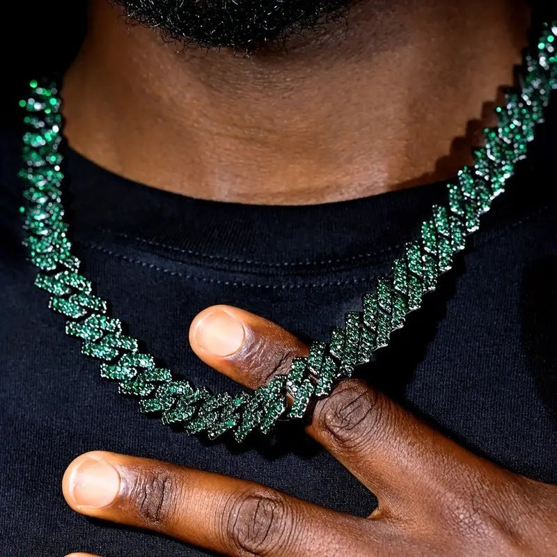 Diamond Rhombus Cuban Link Chain Necklace