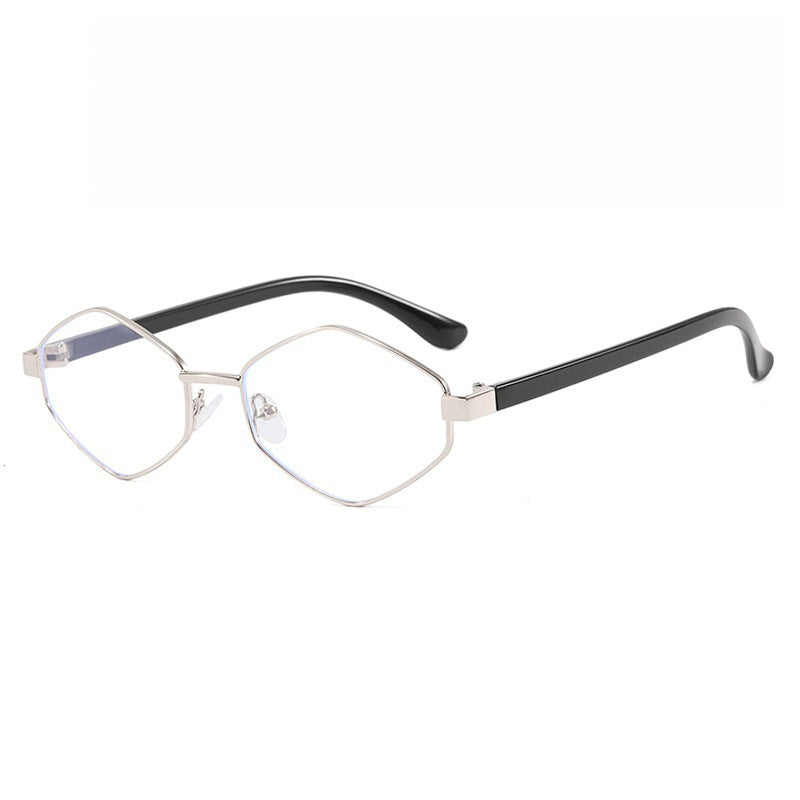 Diamond-Shaped UV Protection Metal Frame Sunglasses
