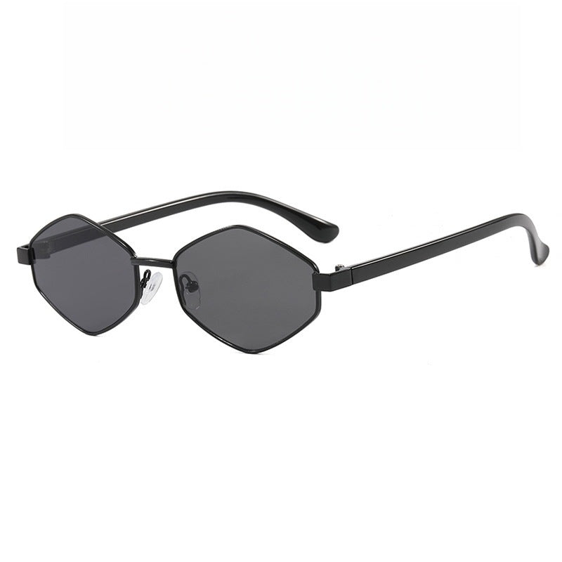 Diamond-Shaped UV Protection Metal Frame Sunglasses