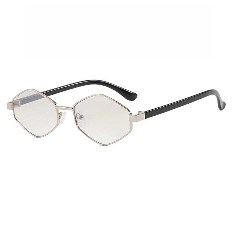 Diamond-Shaped UV Protection Metal Frame Sunglasses