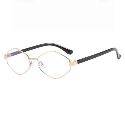 Diamond-Shaped UV Protection Metal Frame Sunglasses