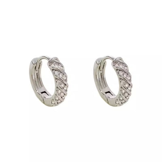Diamond Sterling Silver Earrings