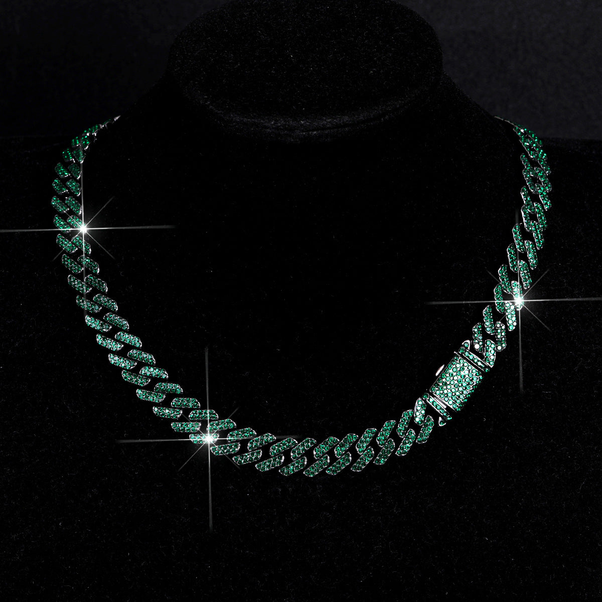 Diamond-Studded Cuban Chain Necklace