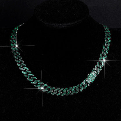 Diamond-Studded Cuban Chain Necklace