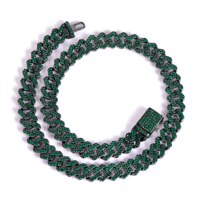 Diamond-Studded Cuban Chain Necklace