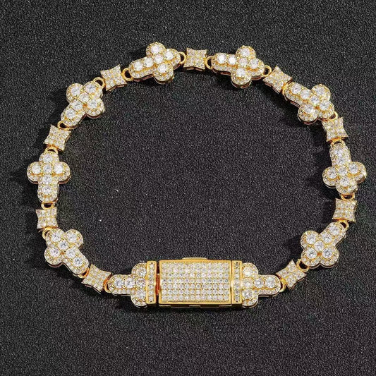 Diamond Zircon Cross Bracelet