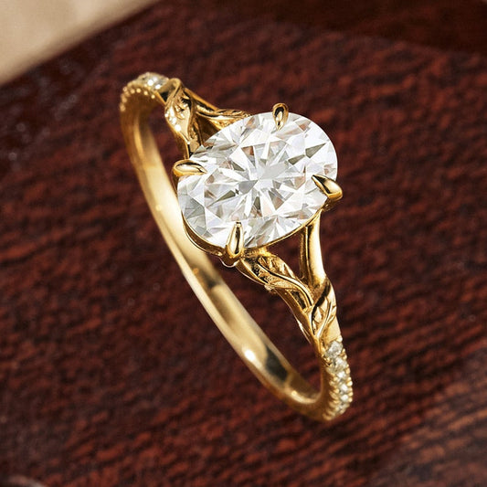 Diamond Zircon Geometric Ring