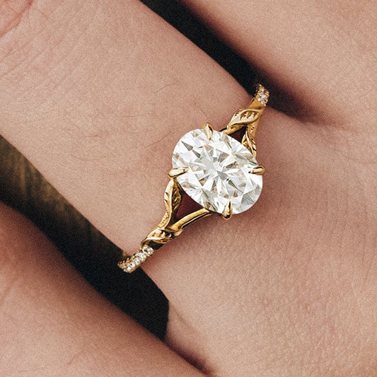 Diamond Zircon Geometric Ring