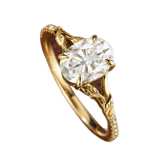 Diamond Zircon Geometric Ring