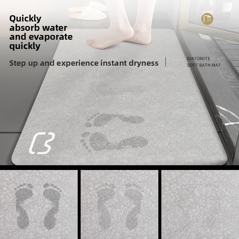 Diatom mud bathroom floor mat