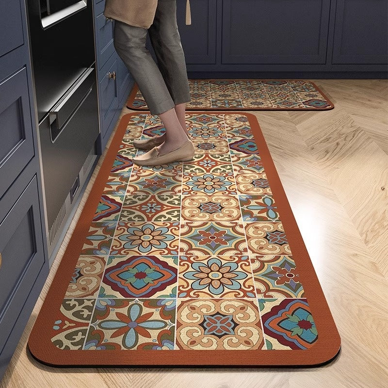 Diatom mud kitchen floor mat anti-slip and oil-proof mat