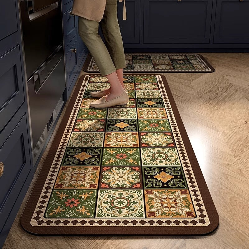 Diatom mud kitchen floor mat anti-slip and oil-proof mat