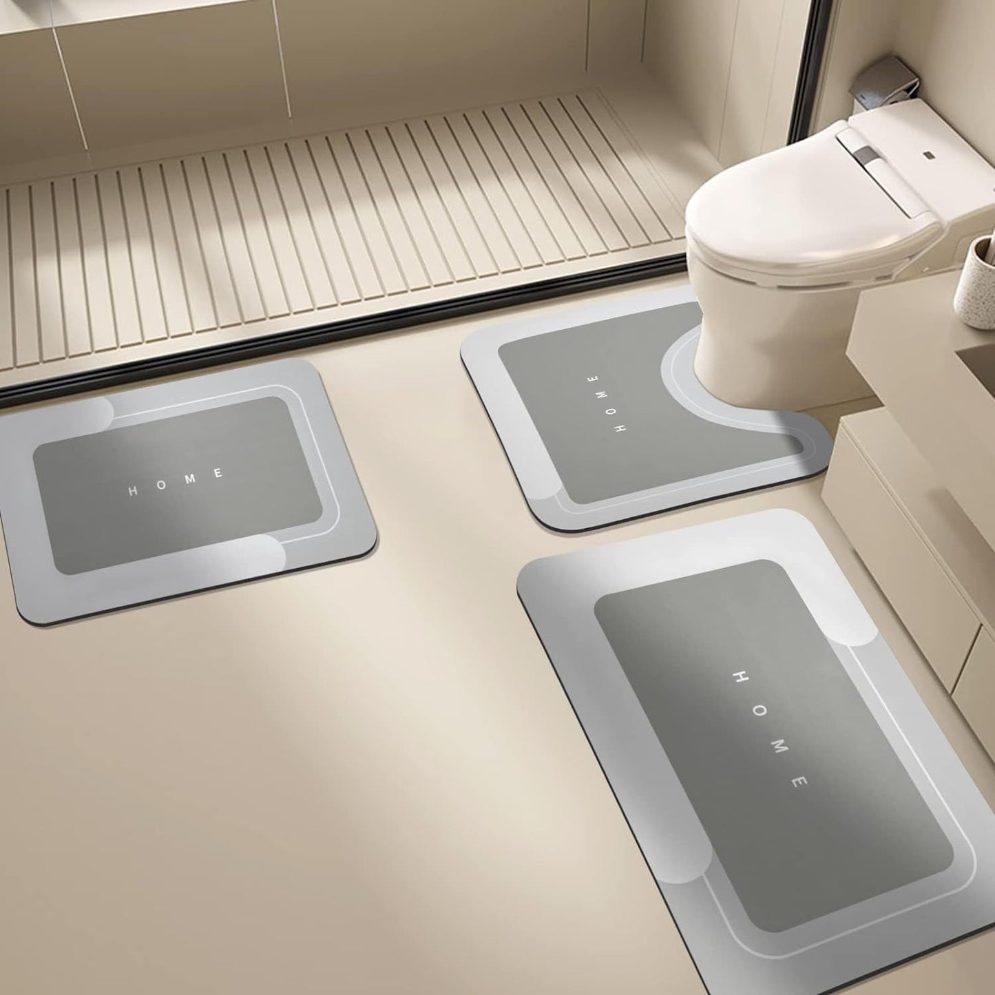 Diatomaceous Earth Bathroom Mat Set