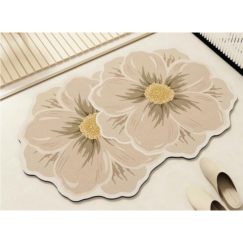 Diatomite Bathroom Mat Floral Design