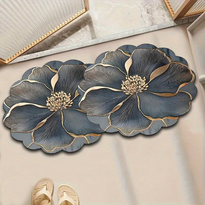 Diatomite Bathroom Mat Floral Design
