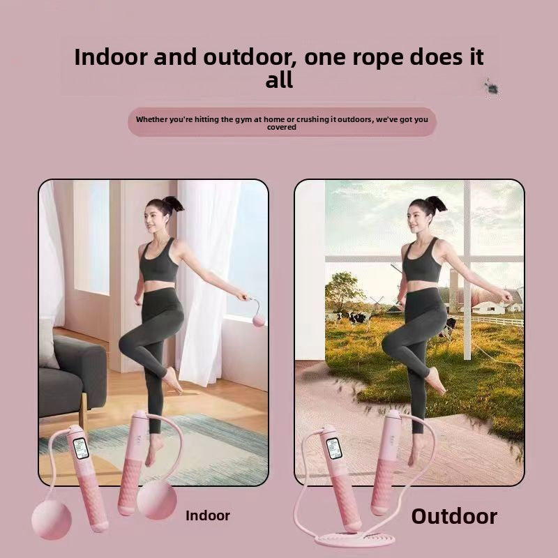 Digital Counting Cordless Skipping Rope with Weighted Handles