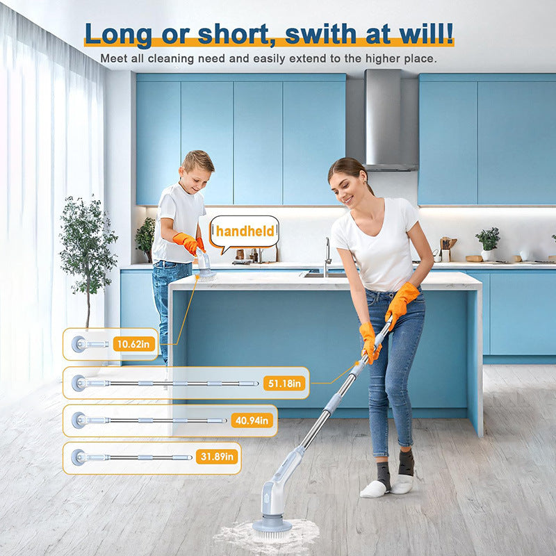 Digital Display Electric Cleaning Brush with Long Handle
