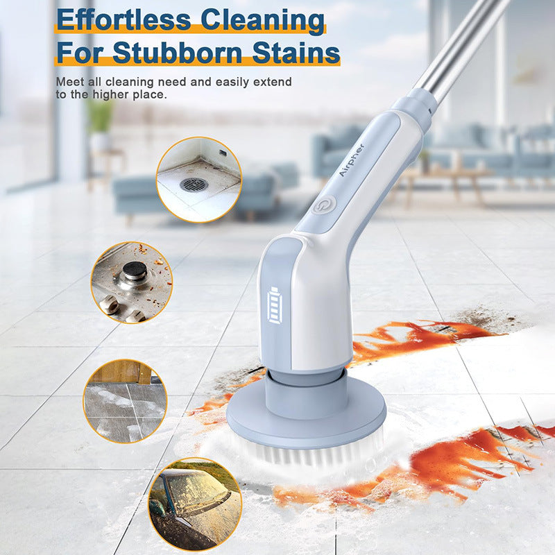 Digital Display Electric Cleaning Brush with Long Handle