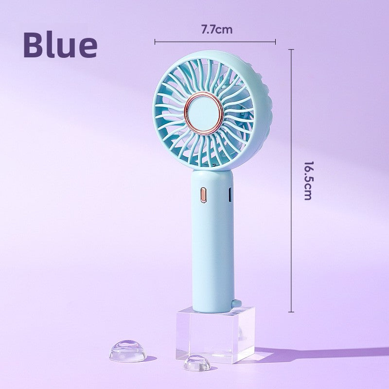 Digital display folding handheld small fan