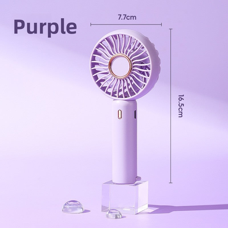 Digital display folding handheld small fan