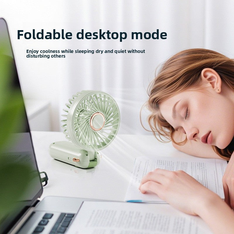 Digital display folding handheld small fan