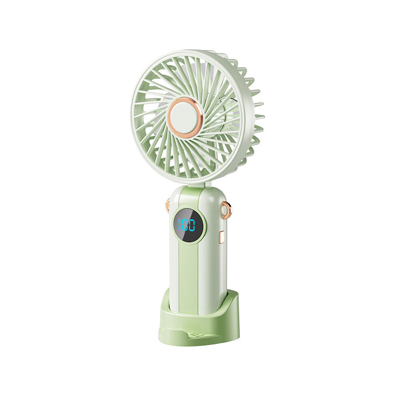 Digital display folding handheld small fan