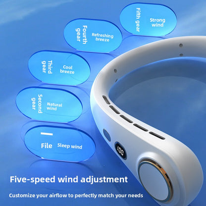 Digital Display Hanging Neck Fan