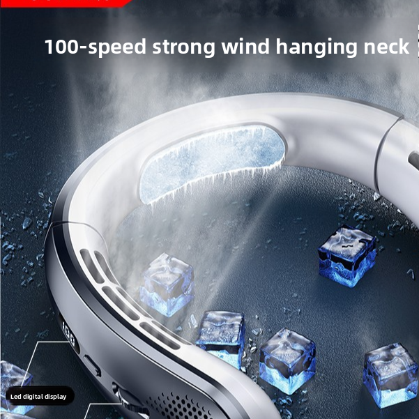 Digital Display Neck Fan with Stepless Speed Adjustment