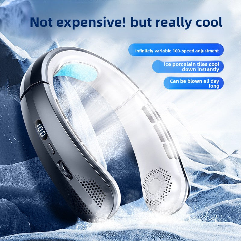 Digital Display Neck Fan with Stepless Speed Adjustment