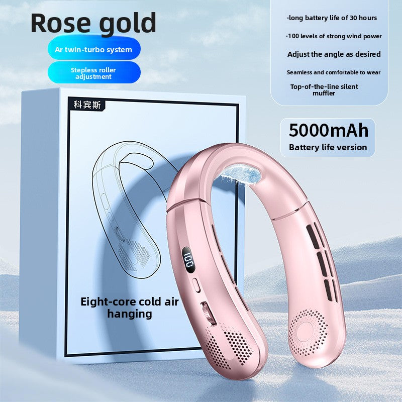 Digital Display Neck Fan with Stepless Speed Adjustment