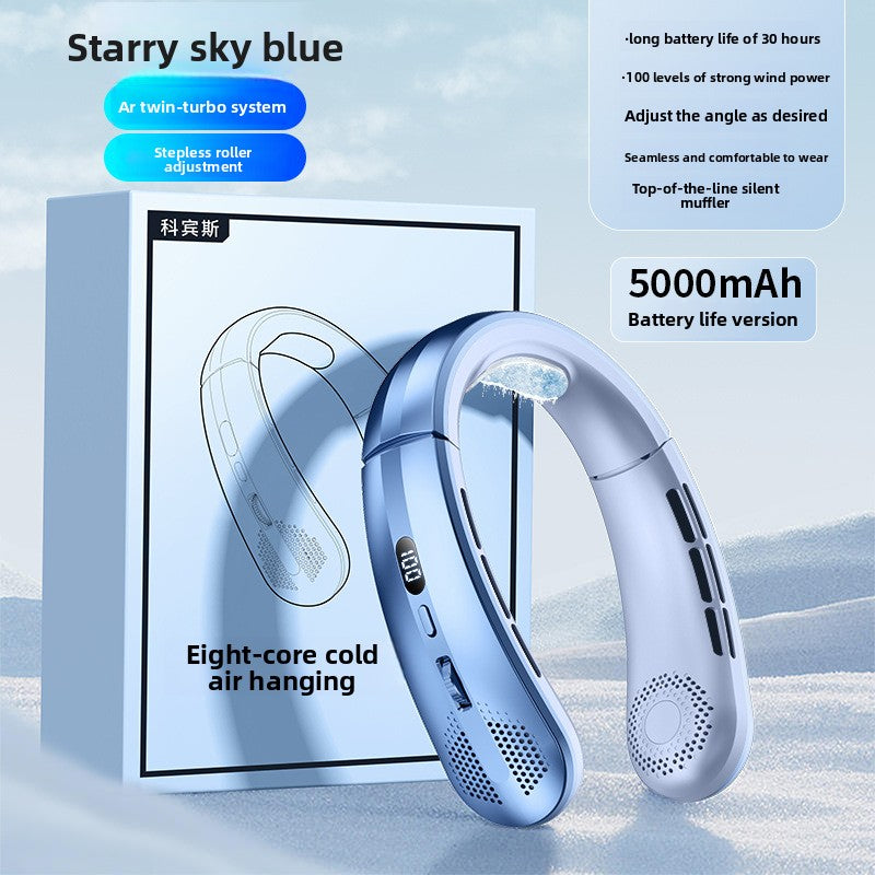 Digital Display Neck Fan with Stepless Speed Adjustment