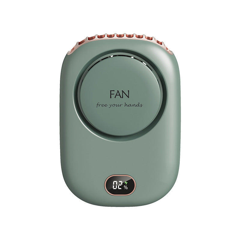 Digital Display USB Rechargeable Neck Fan
