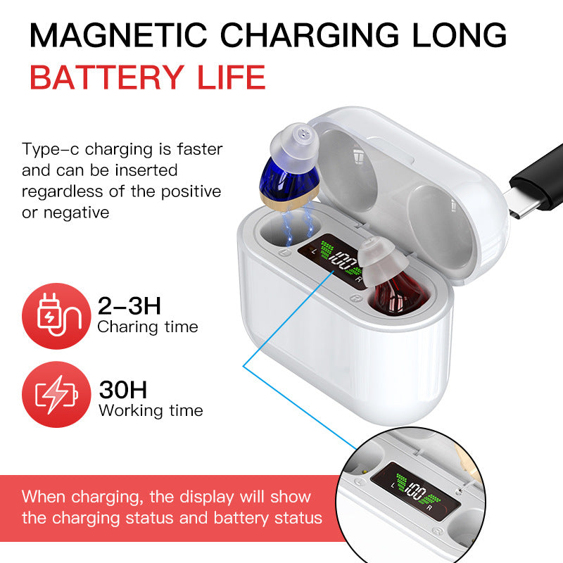 Digital Hearing Aid with Charging Case