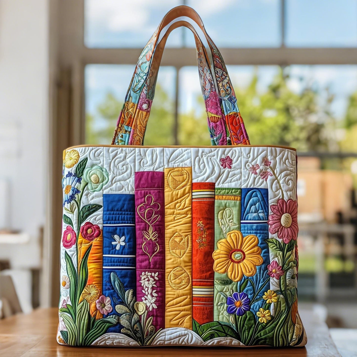 Digital Print Floral Canvas Tote Bag