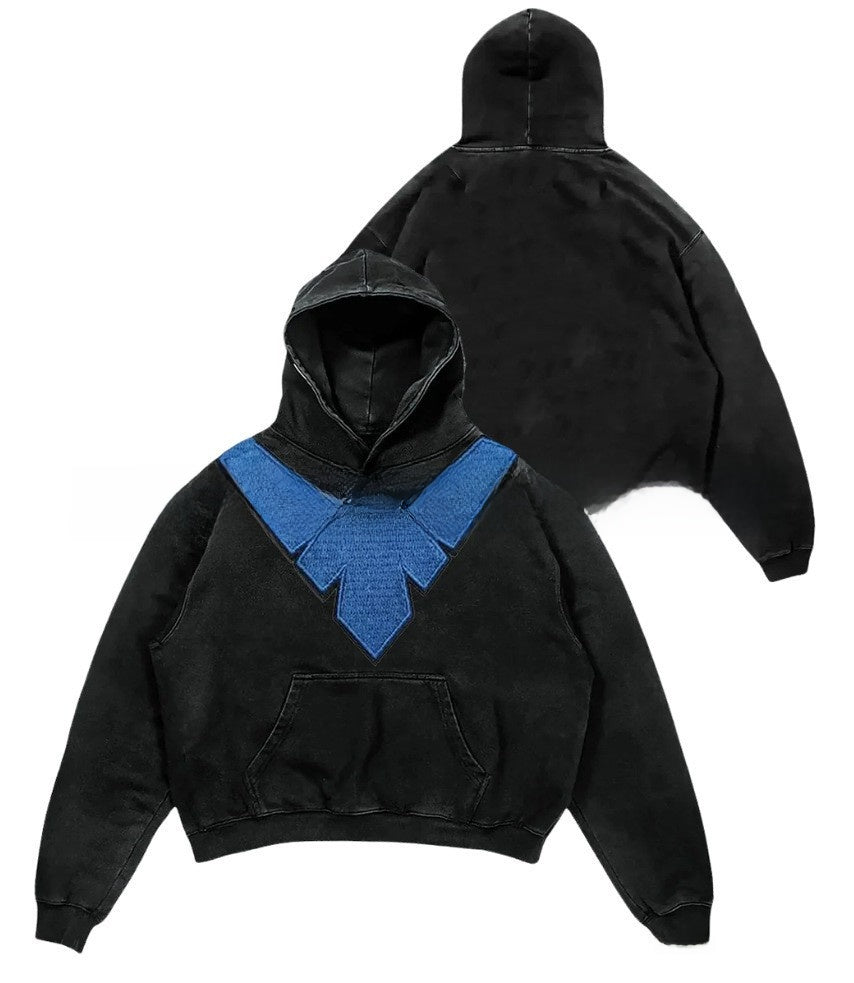 Digital Print Hooded Long Sleeve Shirt