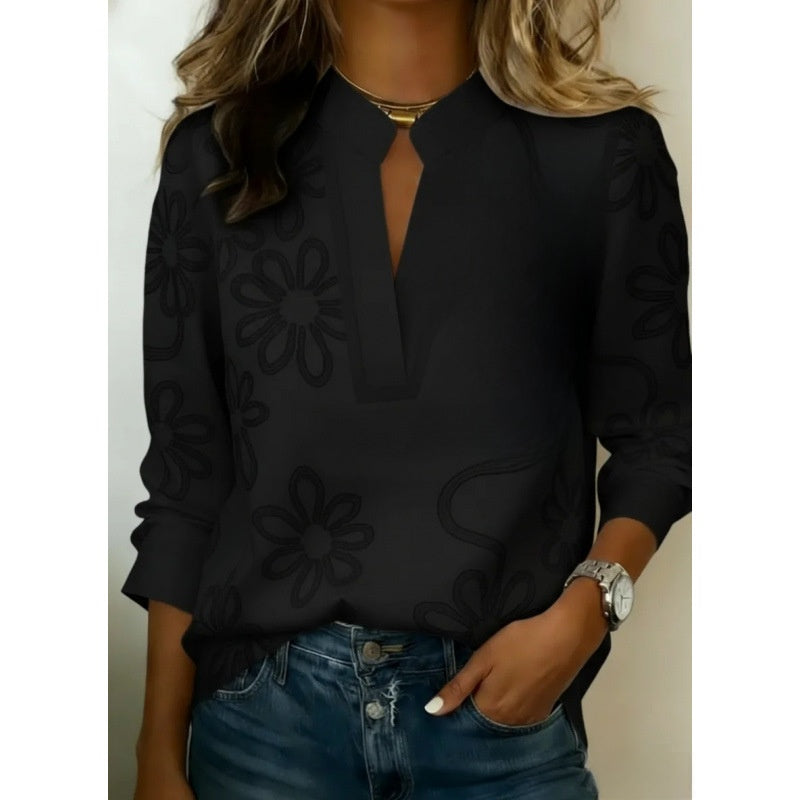 Digital Print Pullover Blouse
