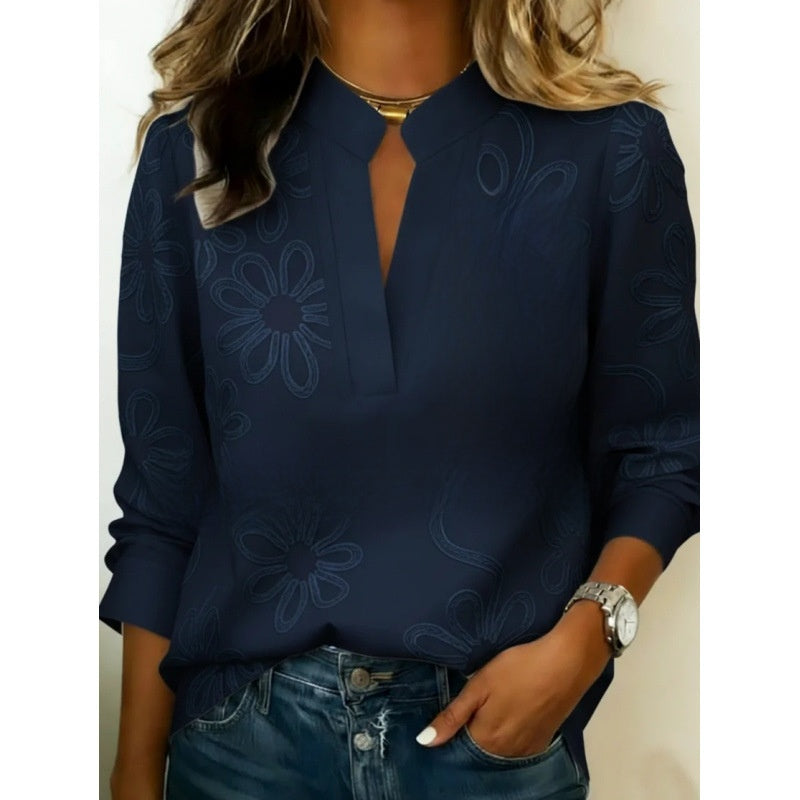 Digital Print Pullover Blouse