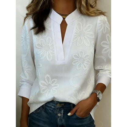 Digital Print Pullover Blouse