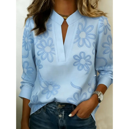 Digital Print Pullover Blouse