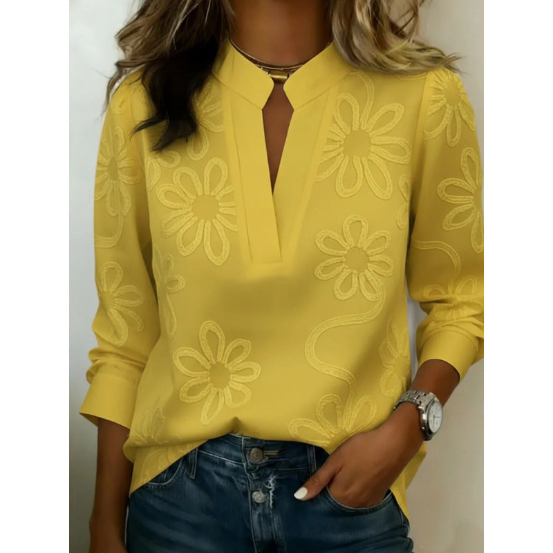Digital Print Pullover Blouse