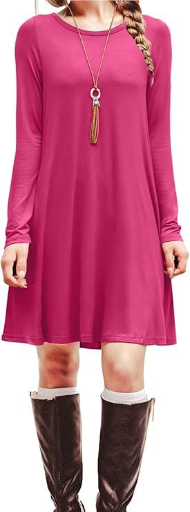 Digital Print Round Neck Long Sleeve Dress