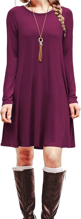 Digital Print Round Neck Long Sleeve Dress