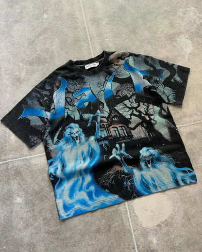 Digital Print Round Neck Women T-Shirt