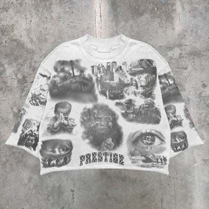Digital Print Round Neck Women T-Shirt