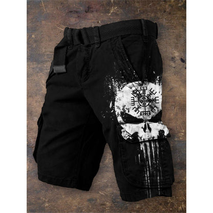 Digital Print Shorts with Zipper for Men