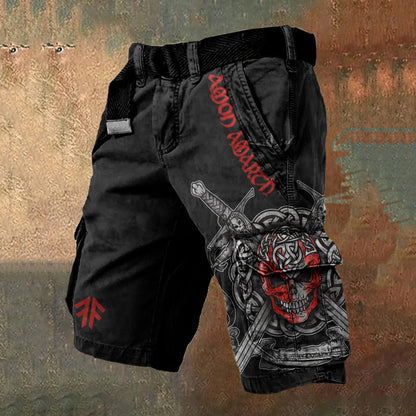 Digital Print Shorts with Zipper for Men