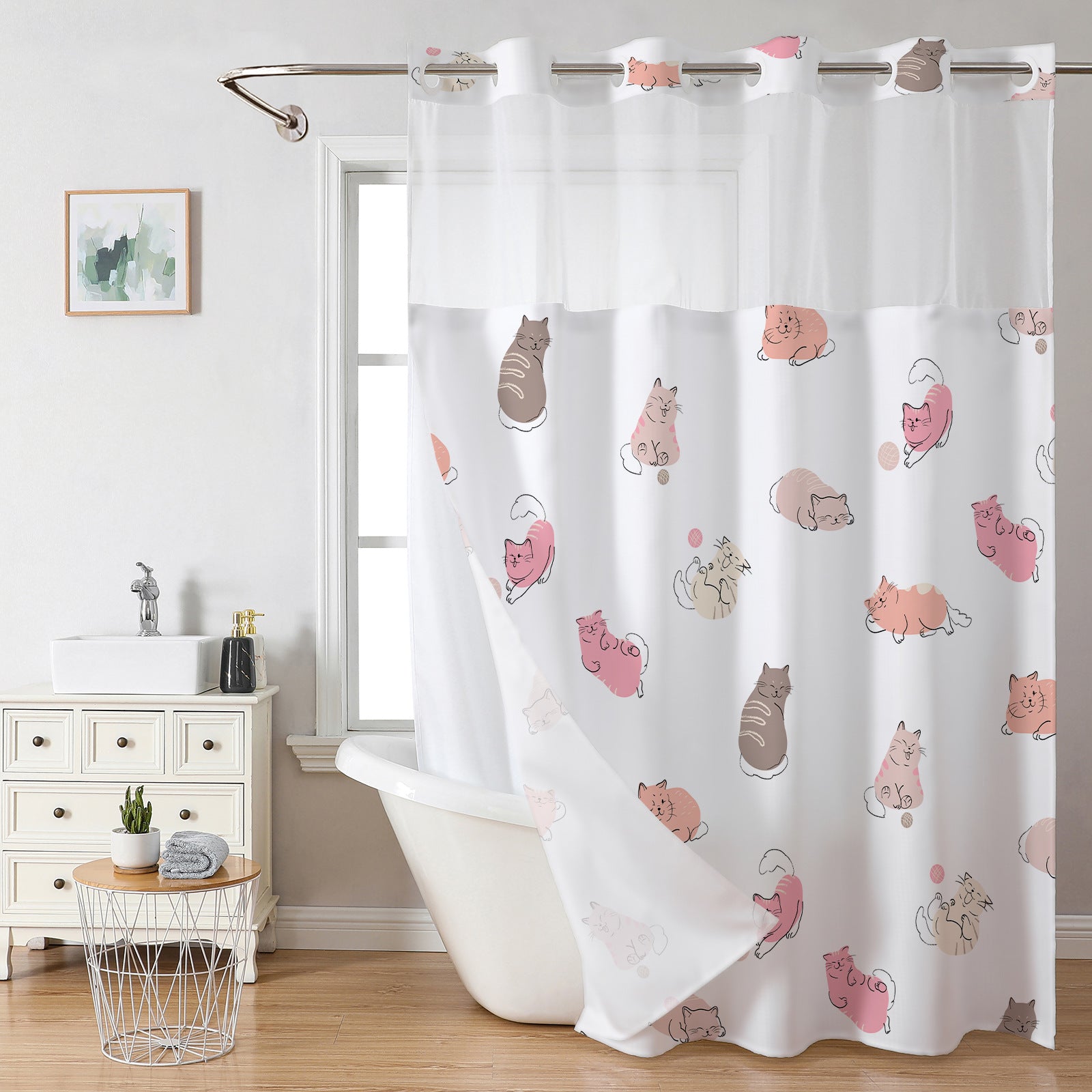 Digital Print Waterproof Shower Curtain